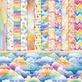 Набор бумаги Rainbow Clouds 15х15 см для скрапбукинга