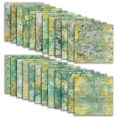 Набор бумаги Shabby Green texture 30.5х30.5 см для скрапбукинга