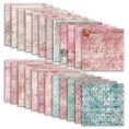 Набор бумаги Pink and Teal lace texture 30.5х30.5 см для скрапбукинга