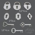 Набор фигурок из чипборда Ключики - Замочки для скрапбукинга