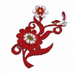 Аппликация Цветы красные левая