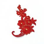 Аппликация Веточка с цветами красная