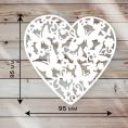 Ажурное сердце с бабочками, вырубка из картона для скрапбукинга