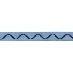 Лента атласная Зигзаг голубая