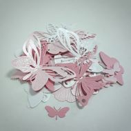 Набор Бабочки - нежно-розовые оттенки, вырубка из картона
