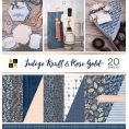 Набор бумаги INDIGO KRAFT & ROSE GOLD для скрапбукинга