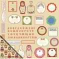 Бумага Декор и теги №2, коллекция Русское ассорти для скрапбукинга